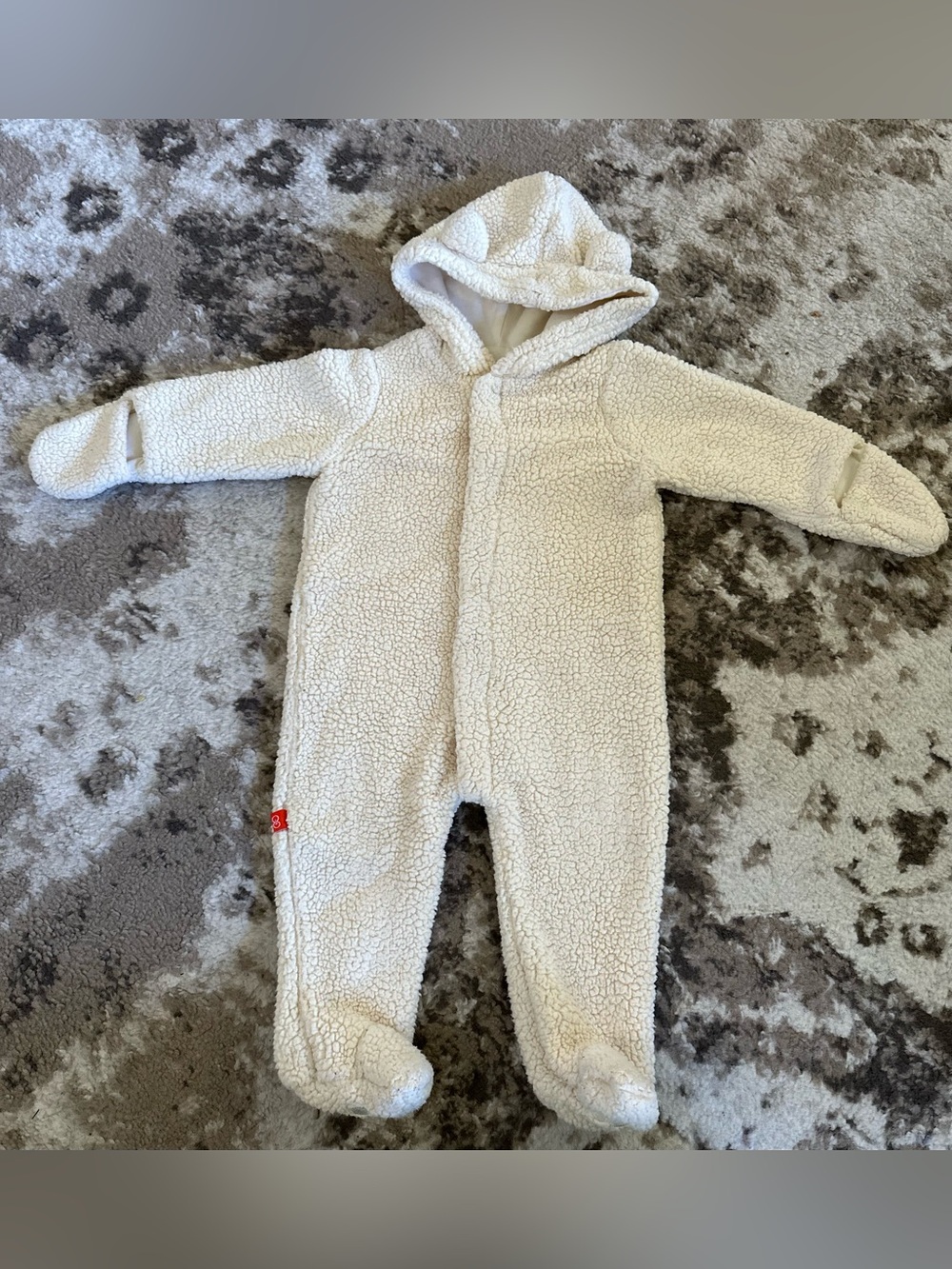 Magnificent Baby Cream Sherpa Hooded Footed One-Piece